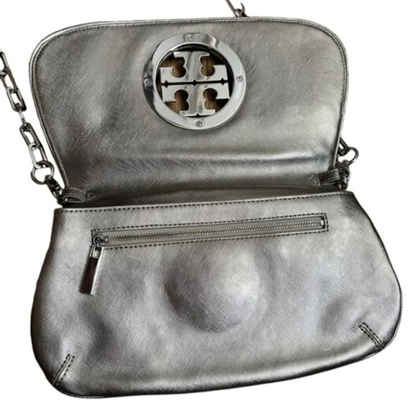 Tory Burch Metallic Purse With Shoulder Chain Bag - Picture 2 of 10
